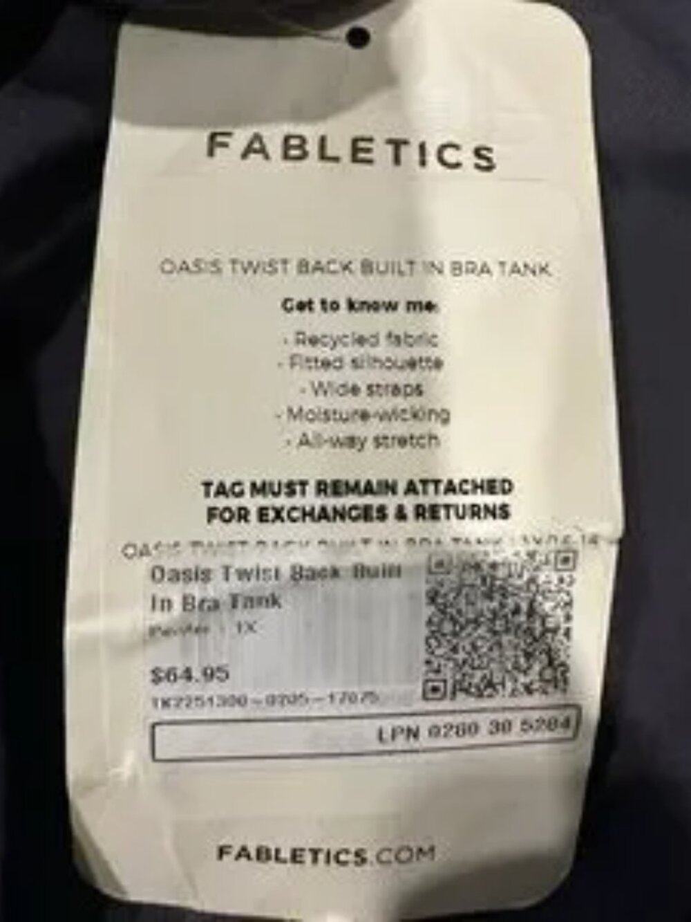 Fabletics Oasis Twist Built In Bra Tank - Picture 3 of 6